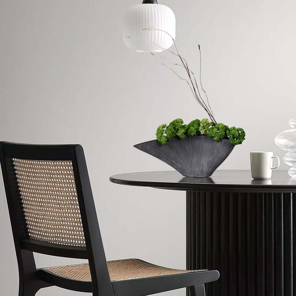 Resin Planter with Artificial Green Plant for Indoor Outdoor Decor