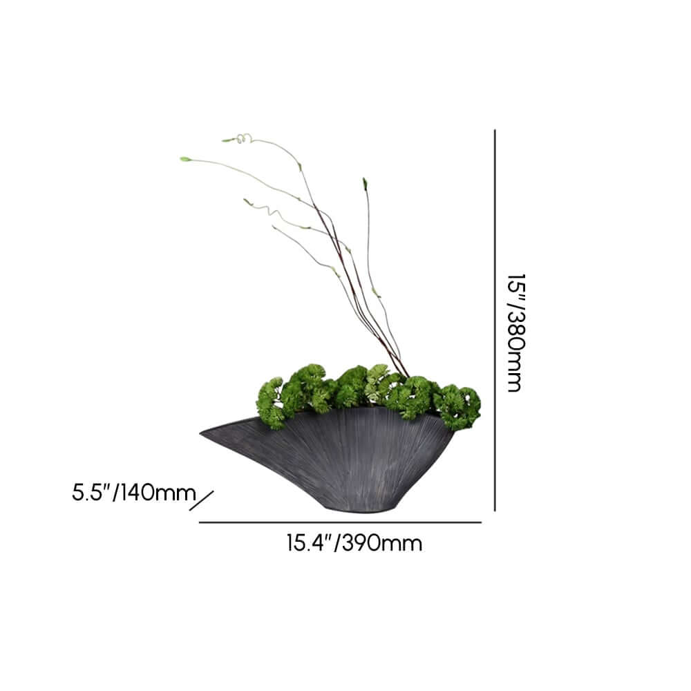 Resin Planter with Artificial Green Plant for Indoor Outdoor Decor Dimensions