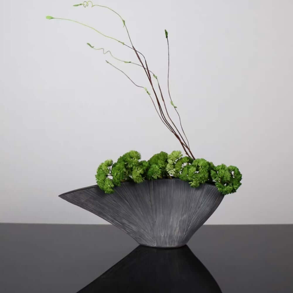 Resin Planter with Artificial Green Plant for Indoor Outdoor Decor Main Product Image