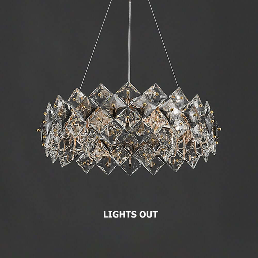 Rose Gold Crystal 6-Light Tiered Chandelier - Modern Elegance