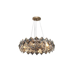 Rose Gold Crystal 6-Light Tiered Chandelier - Modern Elegance