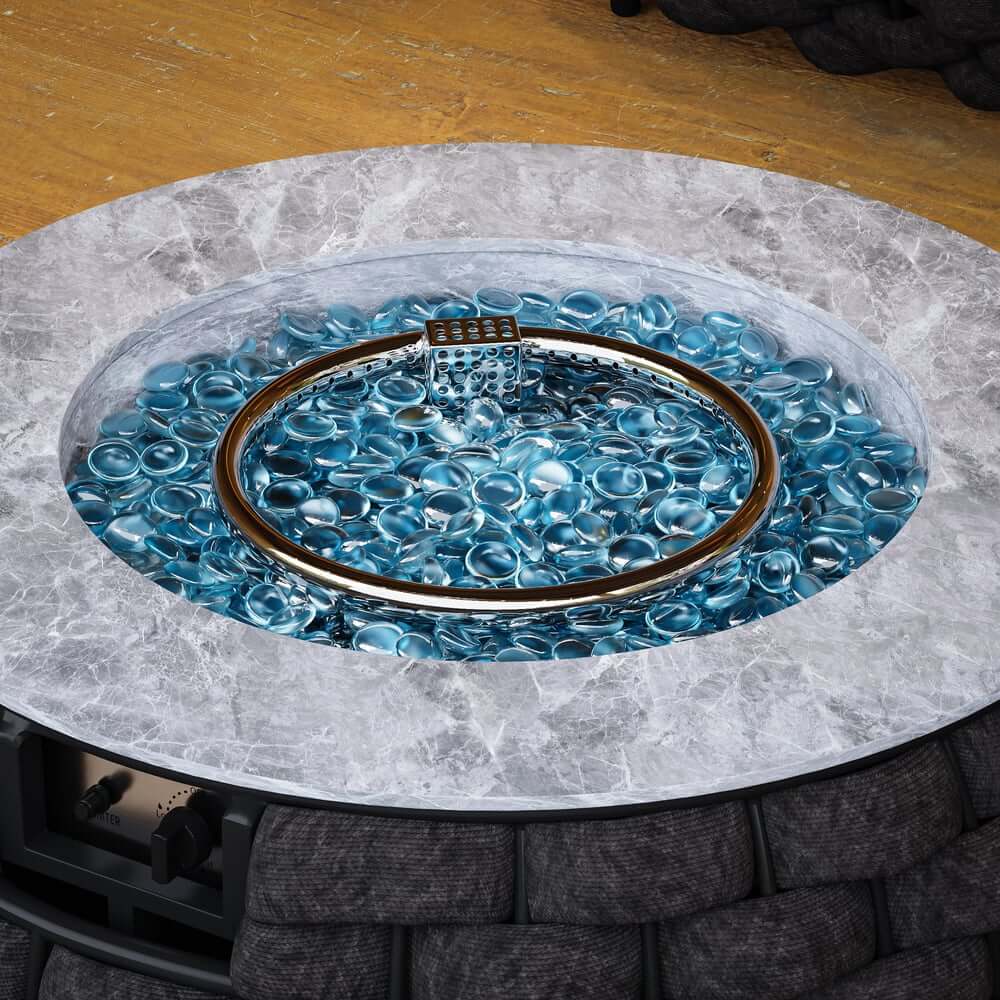 Round Aluminum Alloy Smokeless Propane Fire Pit Table