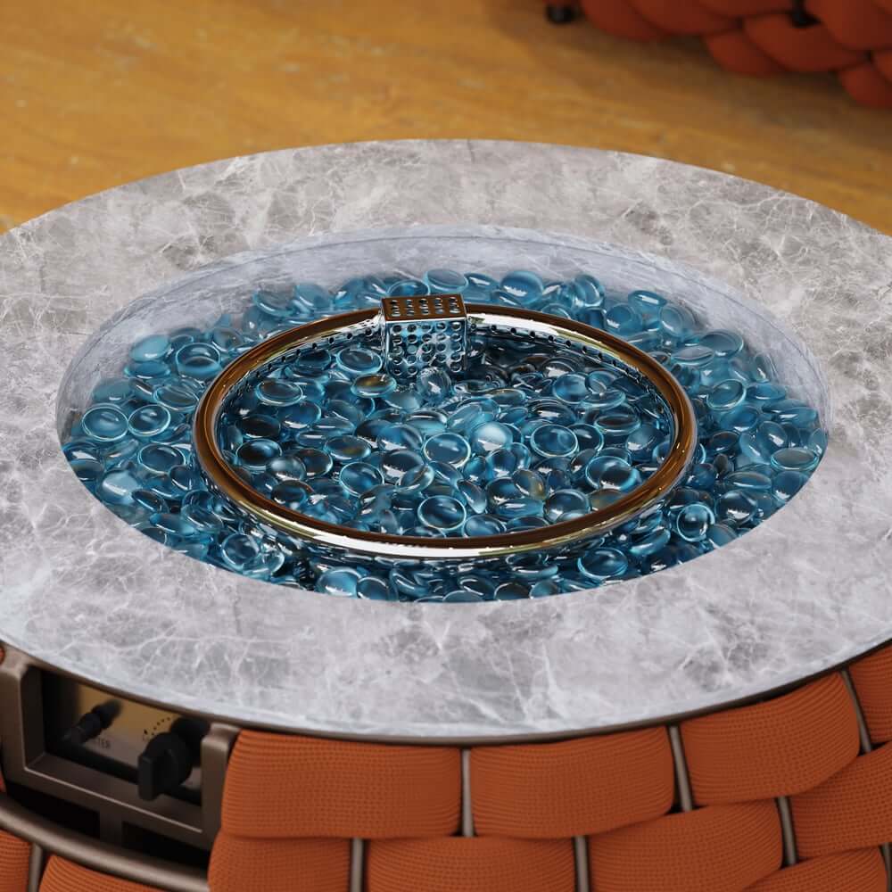 Round Aluminum Alloy Smokeless Propane Fire Pit Table