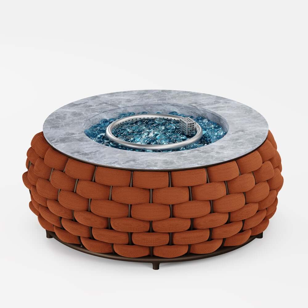 Round Aluminum Alloy Smokeless Propane Fire Pit Table