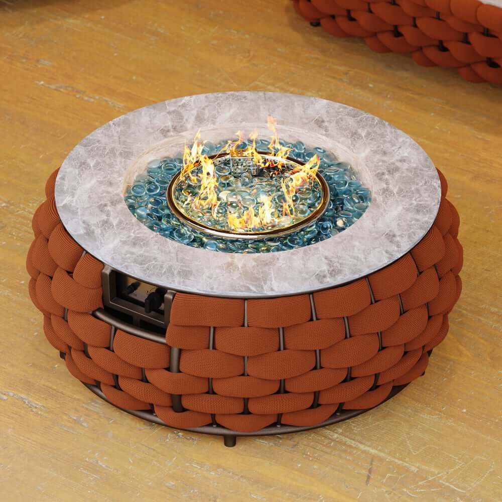 Round Aluminum Alloy Smokeless Propane Fire Pit Table