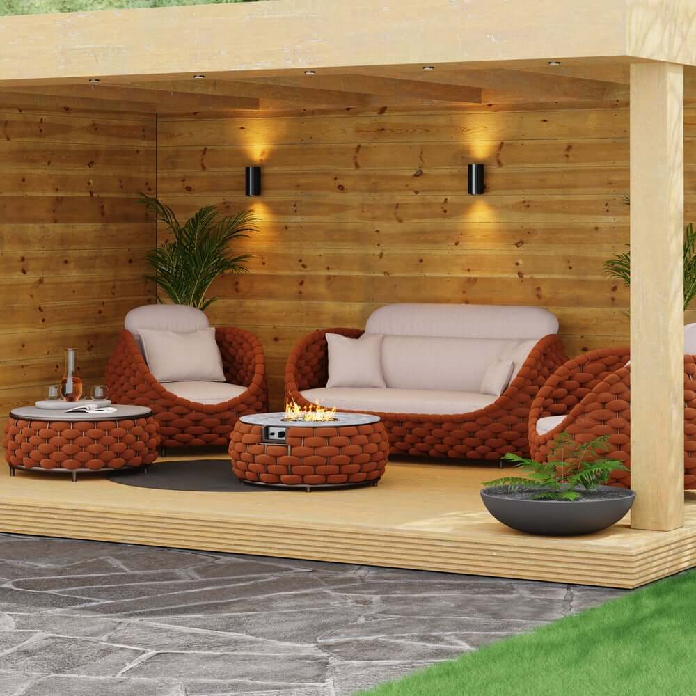 Round Aluminum Alloy Smokeless Propane Fire Pit Table