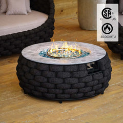 Round Aluminum Alloy Smokeless Propane Fire Pit Table