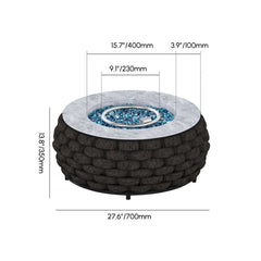 Round Aluminum Alloy Smokeless Propane Fire Pit Table Dimensions