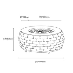 Round Aluminum Alloy Smokeless Propane Fire Pit Table Dimensions