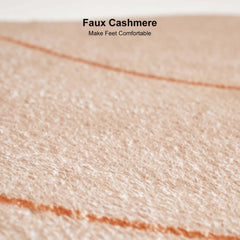 Round Modern Faux Cashmere Area Rug with Abstract Design