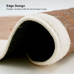 Round Modern Faux Cashmere Area Rug with Abstract Design