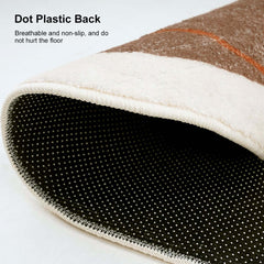 Round Modern Faux Cashmere Area Rug with Abstract Design