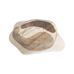 Round Modern Faux Cashmere Area Rug with Abstract Design