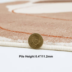 Round Modern Faux Cashmere Area Rug with Abstract Design