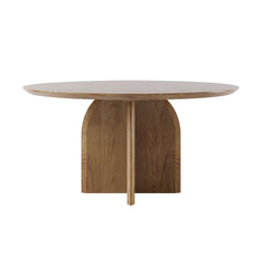 Round Pine Wood Dining Table - Japandi Aesthetic, Seats 8