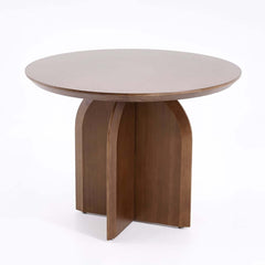 Round Pine Wood Dining Table - Japandi Aesthetic, Seats 8
