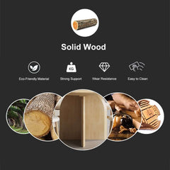 Round Pine Wood Dining Table - Japandi Aesthetic, Seats 8