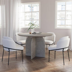 Round Pine Wood Dining Table - Japandi Aesthetic, Seats 8