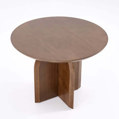 Round Pine Wood Dining Table - Japandi Aesthetic, Seats 8