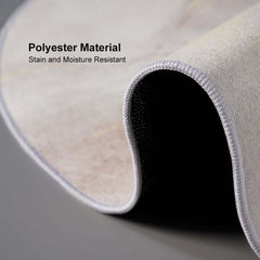 Round Polyester Velvet Area Rug with Abstract Gray and Gold Design