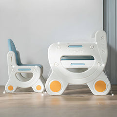 Rounded-Corner Paintable Toddler Desk and Chair Set, Waterproof