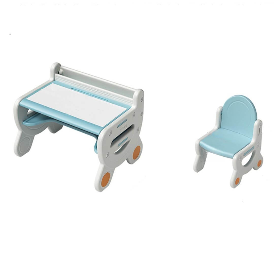 Rounded-Corner Paintable Toddler Desk and Chair Set, Waterproof