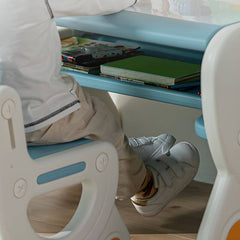 Rounded-Corner Paintable Toddler Desk and Chair Set, Waterproof