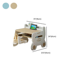Rounded-Corner Paintable Toddler Desk and Chair Set, Waterproof Dimensions