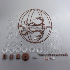 Rust Crystal Globe Chandelier - 6-Light Modern Fixture