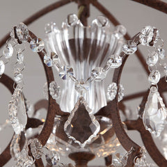 Rust Crystal Globe Chandelier - 6-Light Modern Fixture