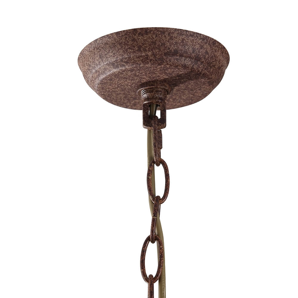 Rust Crystal Globe Chandelier - 6-Light Modern Fixture