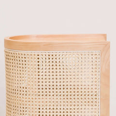 Rustic Ash Wood Nightstand With Open Storage Shelves