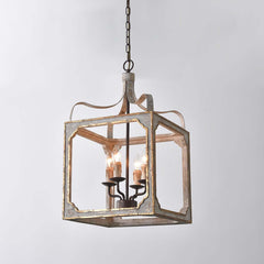 Rustic Candle-Style Lantern Chandelier with Adjustable Height Main Product Image