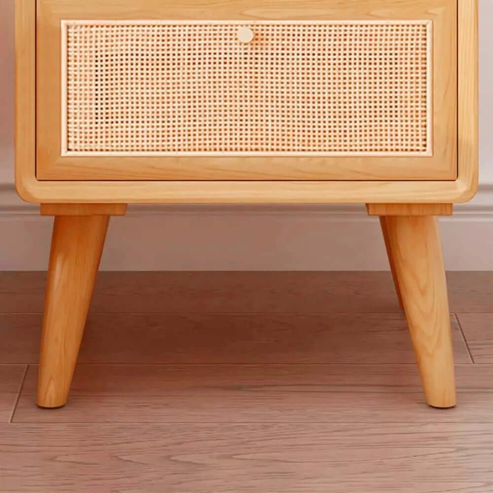 Rustic Cedar Nightstand With Drawers - Japandi Style