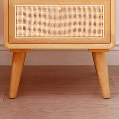 Rustic Cedar Nightstand With Drawers - Japandi Style