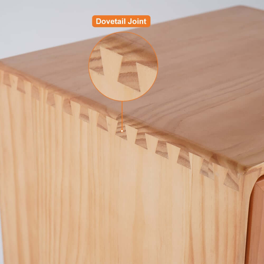 Rustic Cedar Nightstand With Drawers - Japandi Style