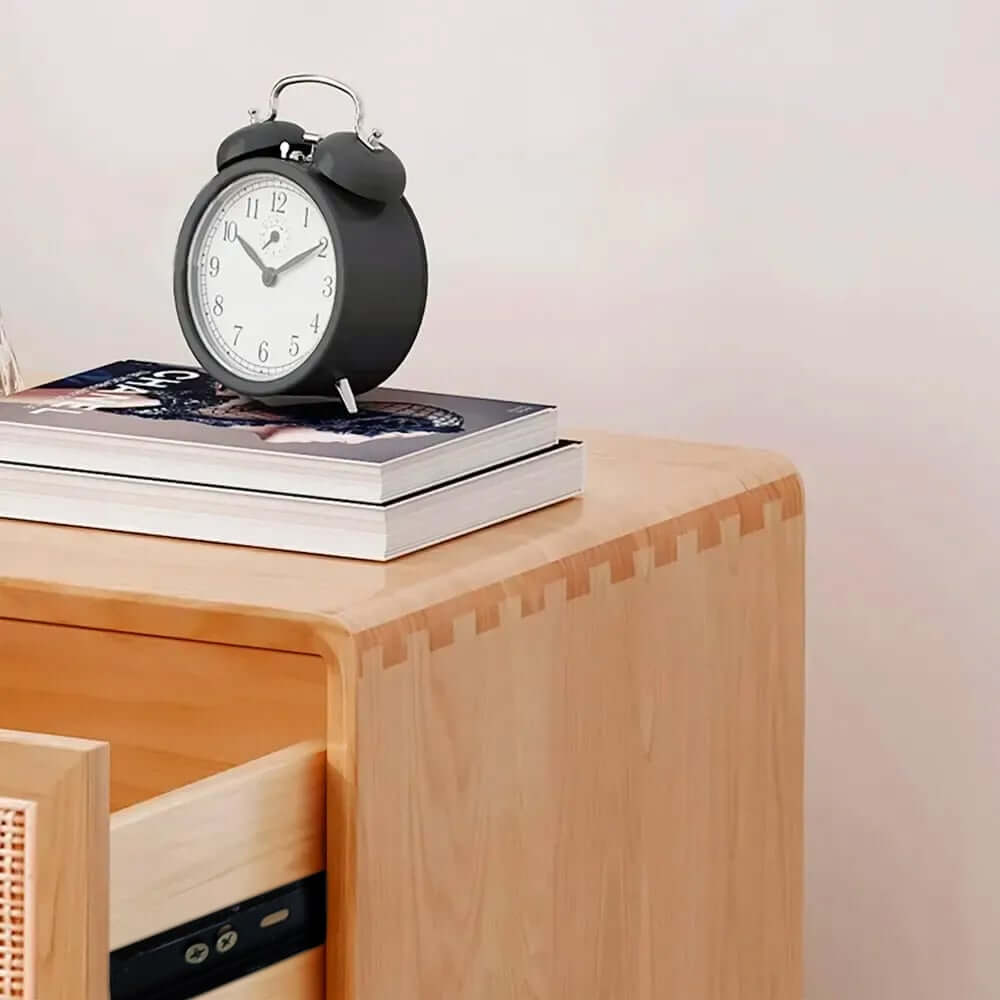 Rustic Cedar Nightstand With Drawers - Japandi Style