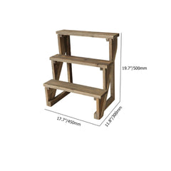 Rustic Distressed Brown Wooden 3-Layer Ladder Plant Stand