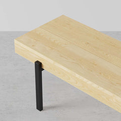 Rustic Pine Wood Coffee Table With Metal Legs