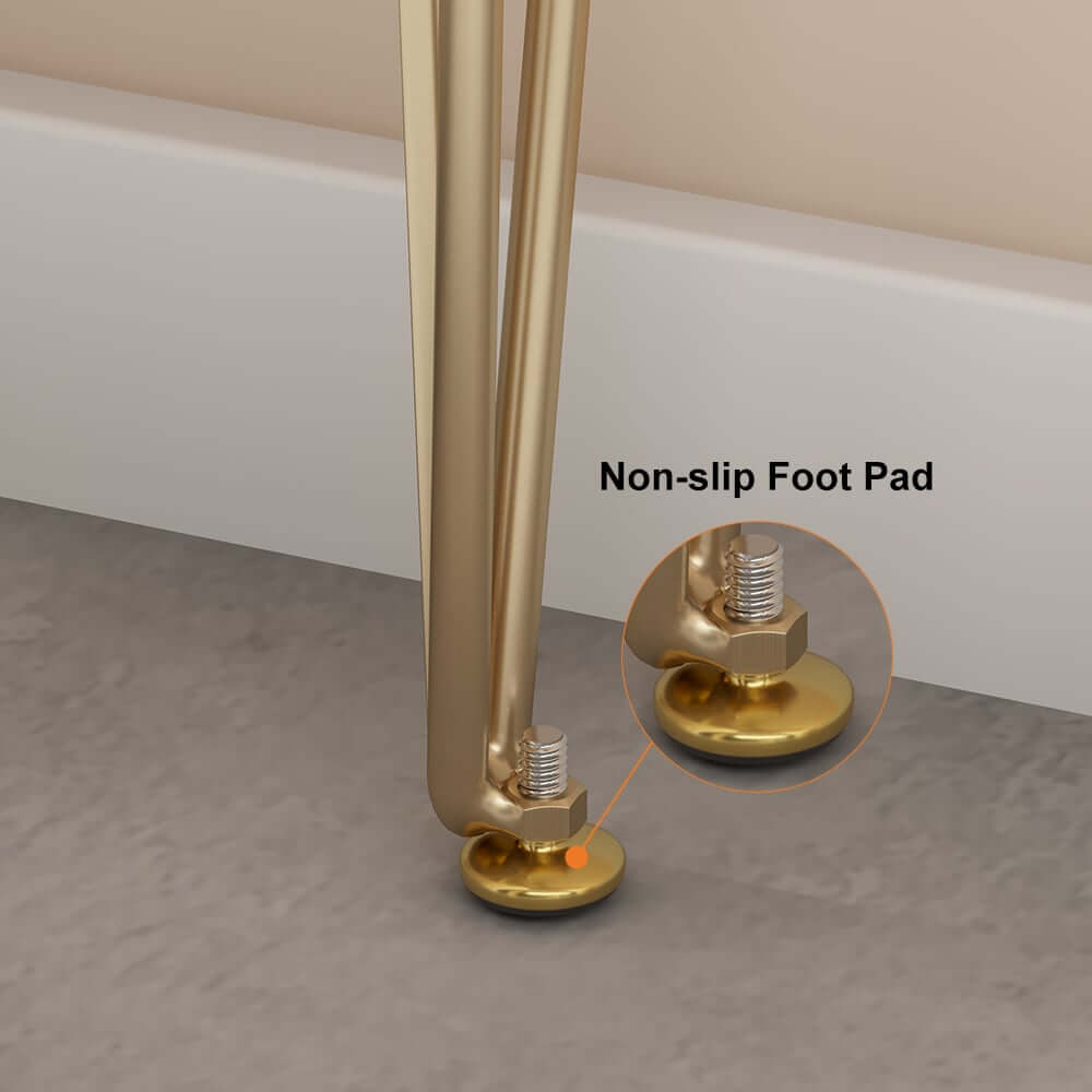 Rustic Solid Wood Console Table with Gold Metal Base