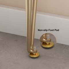 Rustic Solid Wood Console Table with Gold Metal Base