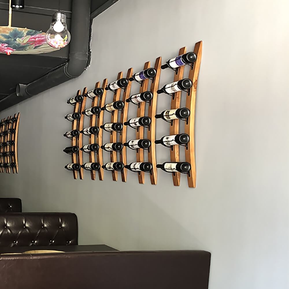 Rustic Solid Wood Wine Rack - 5 Bottle Capacity, Natural