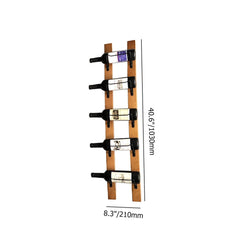 Rustic Solid Wood Wine Rack - 5 Bottle Capacity, Natural