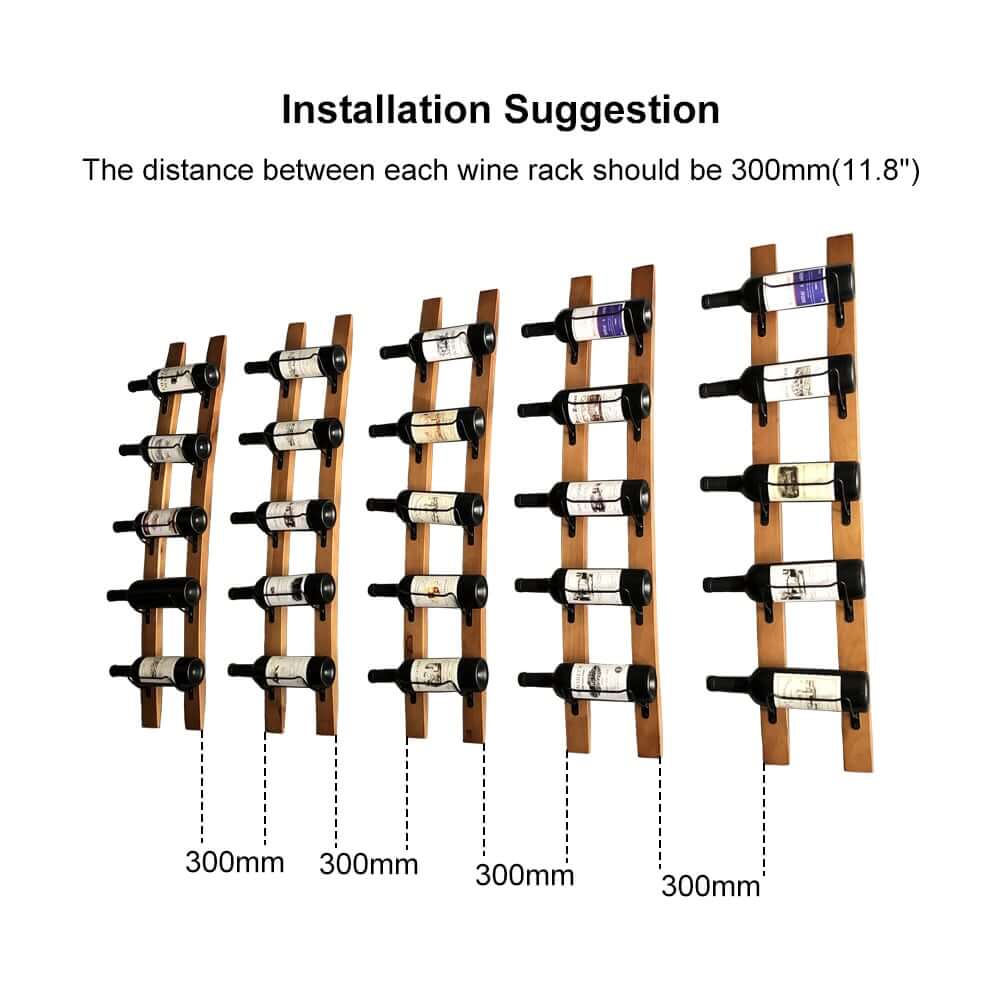 Rustic Solid Wood Wine Rack - 5 Bottle Capacity, Natural