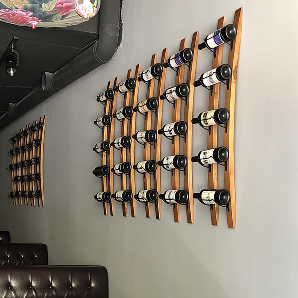 Rustic Solid Wood Wine Rack - 5 Bottle Capacity, Natural