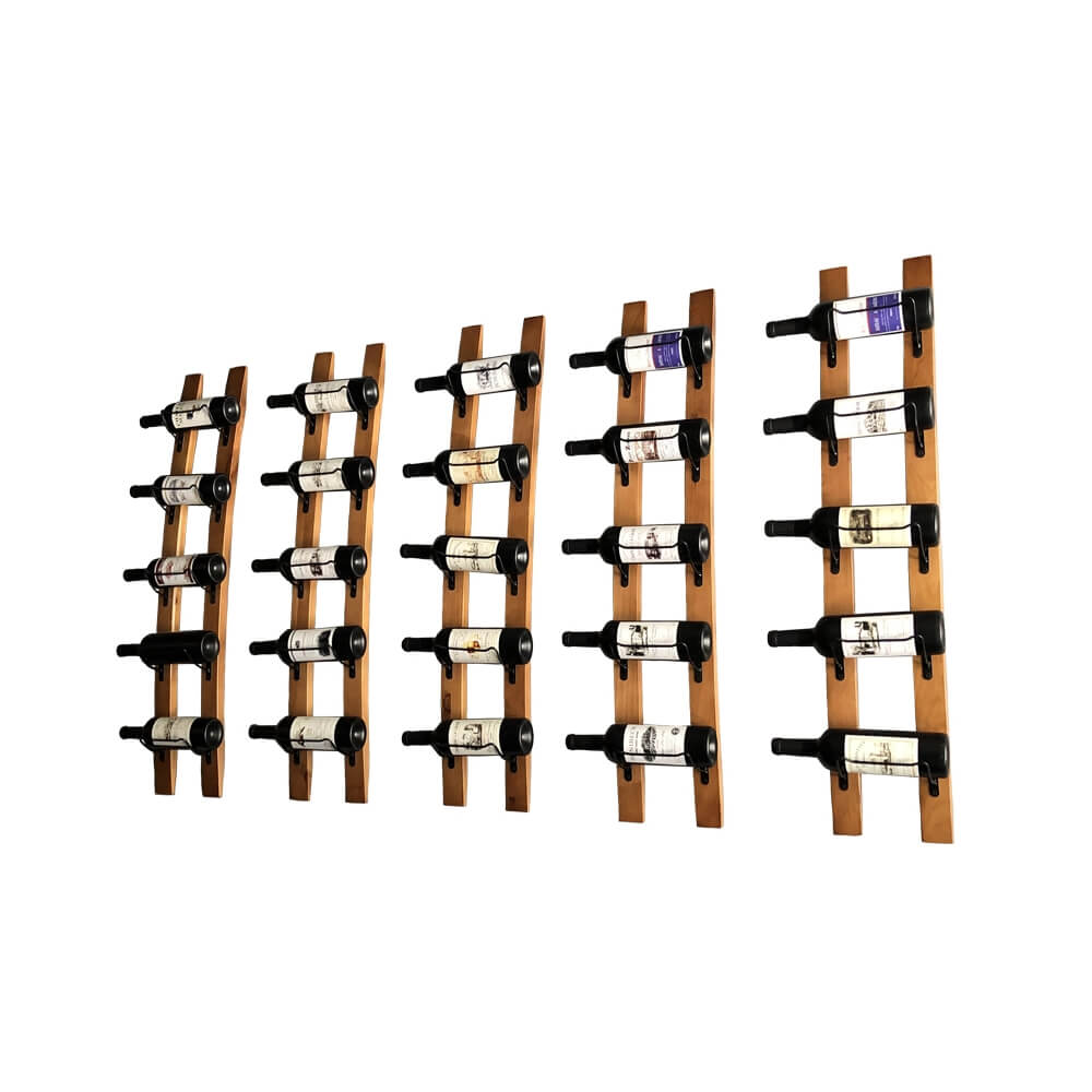 Rustic Solid Wood Wine Rack - 5 Bottle Capacity, Natural