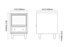 Rustic Walnut Nightstand With Drawers And Brass Handles Dimensions