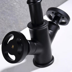 Ruth Collection Industrial Brass Bathroom Faucet with Knob Handles