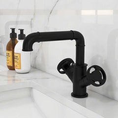 Ruth Collection Industrial Brass Bathroom Faucet with Knob Handles
