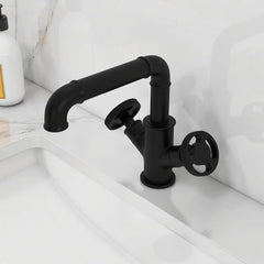 Ruth Collection Industrial Brass Bathroom Faucet with Knob Handles